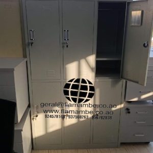 Cacifo Metálico de 6- Portas – Solução Ideal para Armazenamento Seguro e Organizado