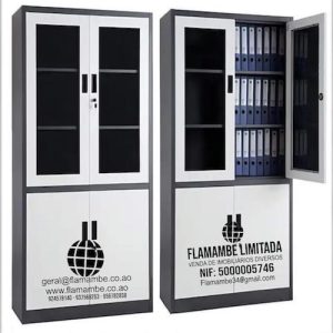 Armário De Metal Com Portas De Vidro – Alta Resistência E Organização