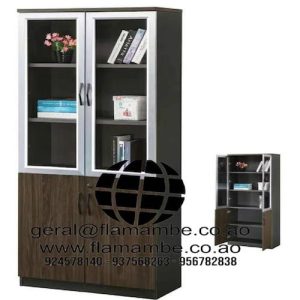 Armário de Madeira com Portas de Vidro – Modelo Premium Executivo