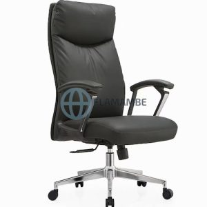 Cadeira Executiva Ergonômica em Couro PU Preto